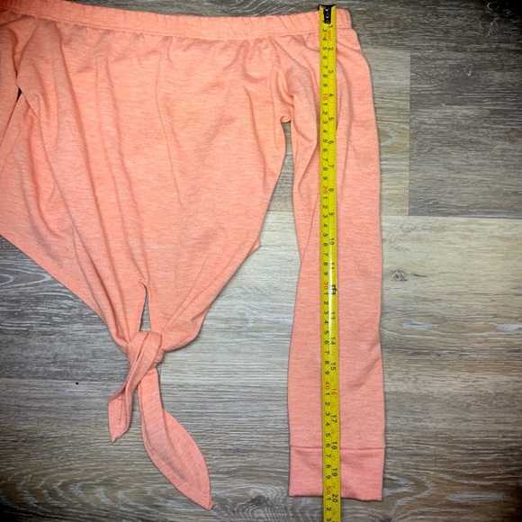Heather Orange Long Sleeve Off Shoulder Crop Top - Picture 7 of 8